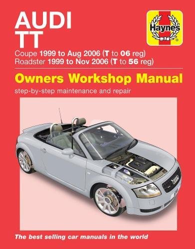 Car manual cover for Audi TT models from 1999 to 2006, with diagrams inside.