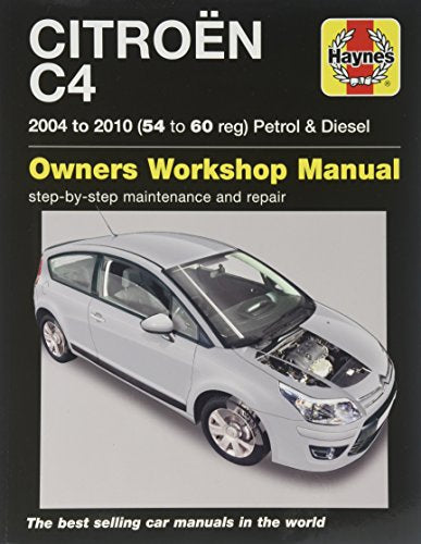 Haynes manual cover for Citroen C4 petrol and diesel cars, 2004-2010.