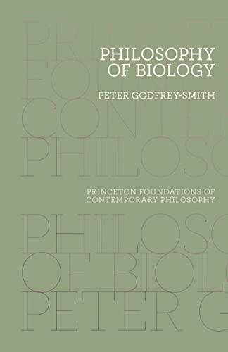Book cover: "Philosophy of Biology" by Peter Godfrey-Smith, pale green background.