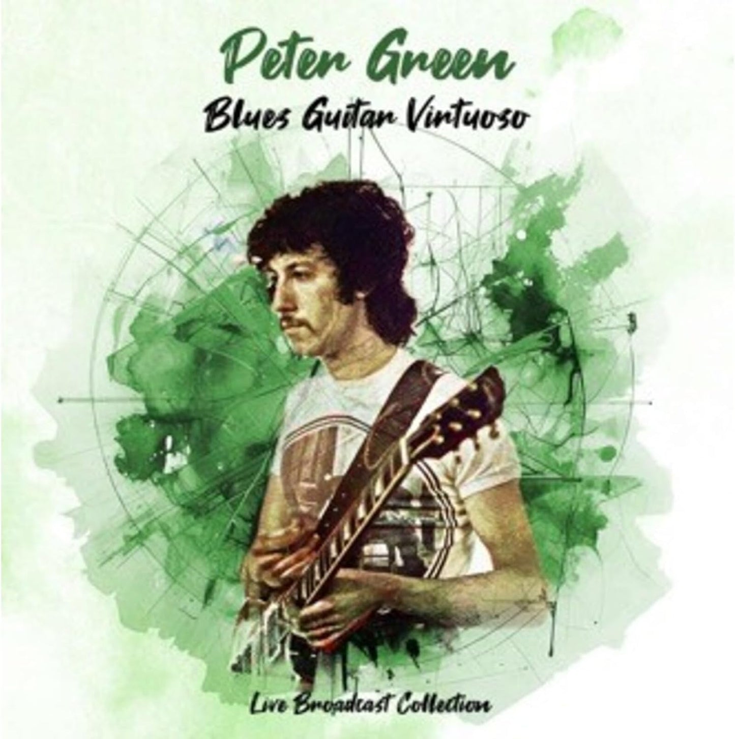 Peter Green album cover featuring a portrait of him with a guitar.