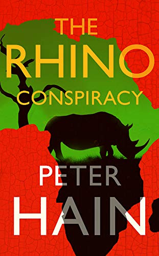 Book cover: "The Rhino Conspiracy" with silhouettes of rhinos and Africa.