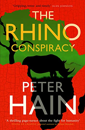 Book cover: "The Rhino Conspiracy" with a silhouette of a rhino.