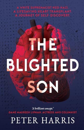 Book cover: red anatomical heart with title "The Blighted Son".