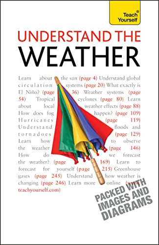 Book cover: "Understand The Weather" with colorful rainbow illustration.