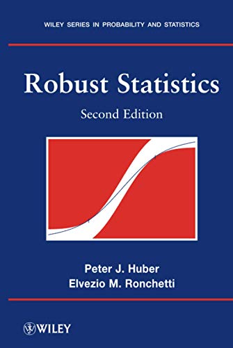 Book cover for Robust Statistics, Second Edition, featuring a red and white graphic.