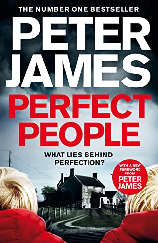 Book cover for "Perfect People" by Peter James, featuring a house and figures.