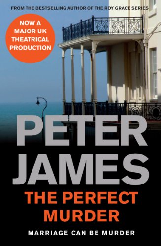 Book cover: "The Perfect Murder" by Peter James, featuring a coastal building.
