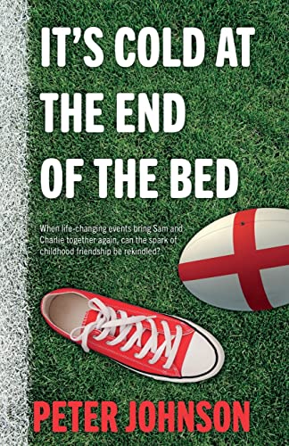 Book cover with text, rugby ball, and a red sneaker on green grass.