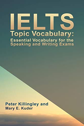 IELTS vocabulary study guide book cover with teal and orange tones.