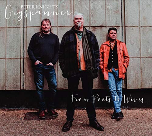 "Album cover featuring three men standing against a concrete wall, wearing casual clothing."