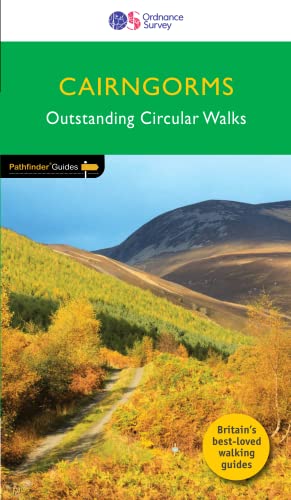 Cairngorms walking guide cover with a landscape photograph of hills.