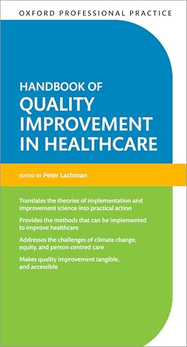 Book cover for Handbook of Quality Improvement in Healthcare with blue, yellow, and green.