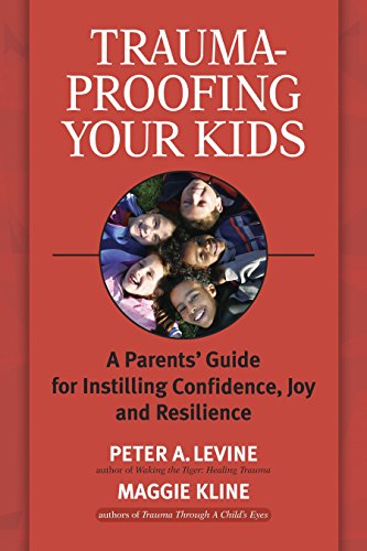 Book cover: “Trauma-proofing Your Kids” with children in a circle.