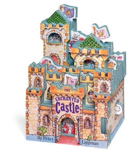 Pop-up castle book with illustrated cats and fairytale characters.