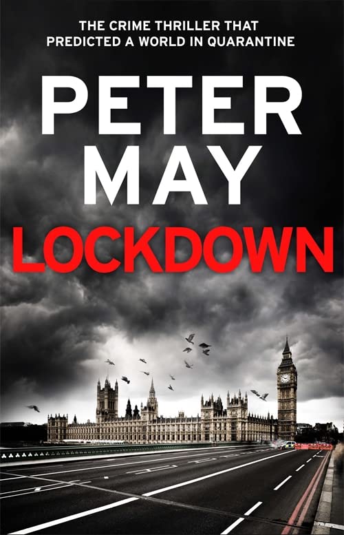 Book cover: "Lockdown" by Peter May, featuring Big Ben and stormy skies.