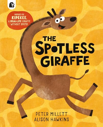Book cover featuring a brown, spotlessly patterned giraffe with a smiling face.