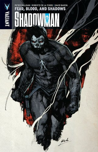 Comic book cover featuring Shadowman, a masked figure in dark clothing.