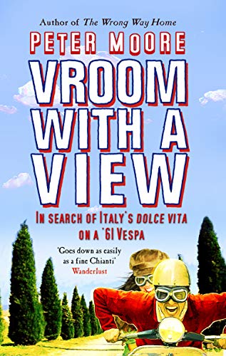 Book cover: illustrated man on a red Vespa in Italy.