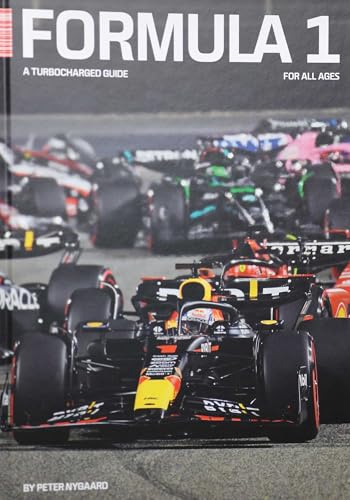 Formula 1 book cover with racing cars at the start of a race.