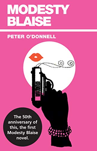 Book cover with pink background, title, author, and silhouette of hand holding a gun.