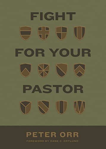 Book cover with text “Fight for Your Pastor” and shield graphics.