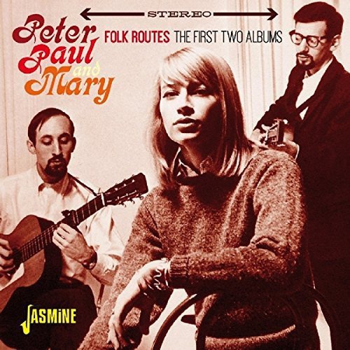 "Album cover featuring Peter, Paul and Mary trio with guitars, sepia-toned with logos."