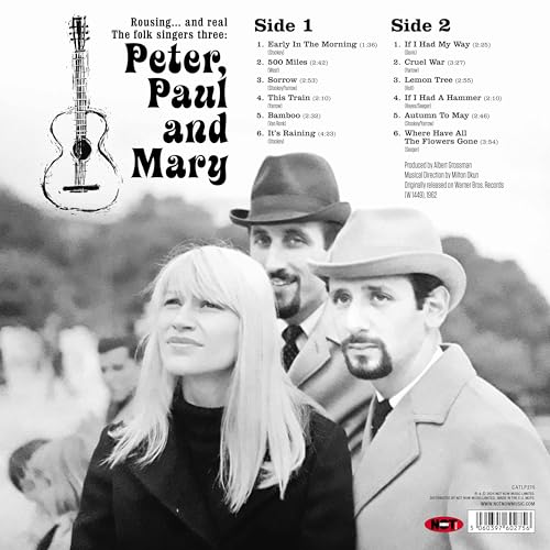 Black and white album cover featuring Peter, Paul & Mary with tracklist.