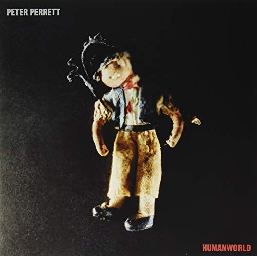 Album cover for Peter Perrett’s “Humanworld” featuring a handmade doll figure.