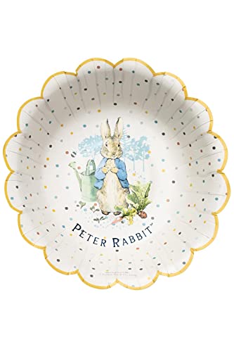 Peter Rabbit party bowl with scalloped edge and illustrated design.