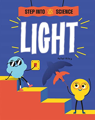 Book cover with cartoon cloud, lightbulb, and shadow on stairs.