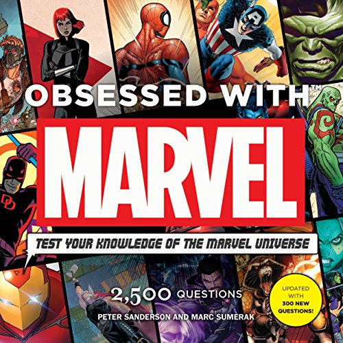 Obsessed With Marvel" book cover featuring Spider-Man, Black Widow, and Captain America.
