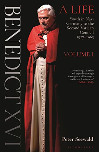 Book cover featuring Pope Benedict XVI in red vestments, titled "Benedict XVI: A Life.