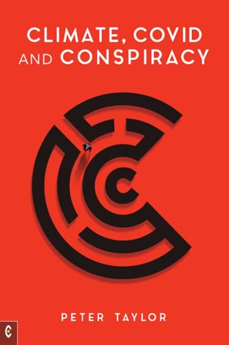 Book cover: "Climate, Covid and Conspiracy" with a maze graphic.