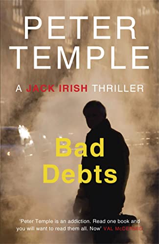 Book cover for “Bad Debts” by Peter Temple, featuring a silhouetted man.