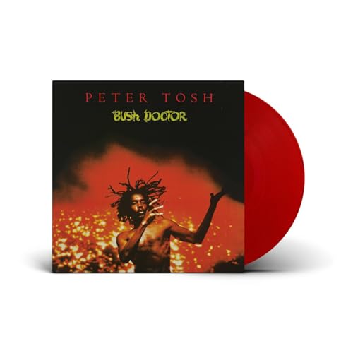 Peter Tosh “Bush Doctor” vinyl record with album cover and red disc.