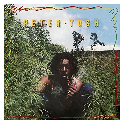Peter Tosh album cover, man with dreadlocks amid cannabis plants.