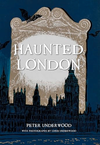 Book cover for “Haunted London” featuring a ghostly cityscape and bats.