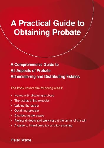 Red book cover with white text: "A Practical Guide to Obtaining Probate.