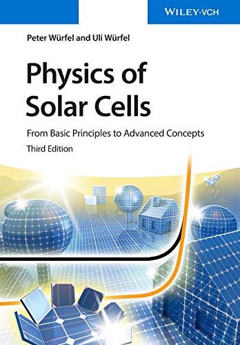 Book cover: "Physics of Solar Cells," third edition, with solar imagery.