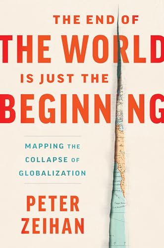 Book cover with fractured world map and bold red title text.