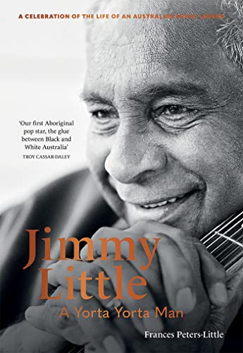 Book cover featuring a smiling portrait of Jimmy Little with a guitar.
