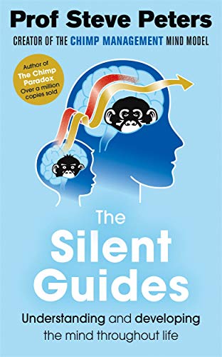 Book cover with blue silhouettes of adult and child heads, featuring a chimp inside.