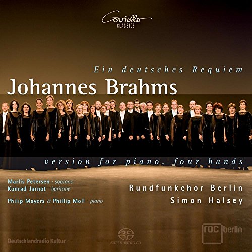 CD cover for Brahms’ “Ein deutsches Requiem” featuring a choir.