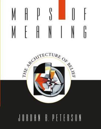Book cover: "Maps of Meaning" by Jordan B. Peterson, with abstract design.