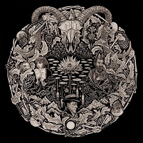 Album cover art: intricate, monochromatic illustration with skulls, skeletons, and figures on a black background.