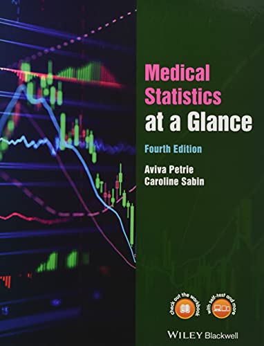 Book cover: "Medical Statistics at a Glance," fourth edition, with graphs.