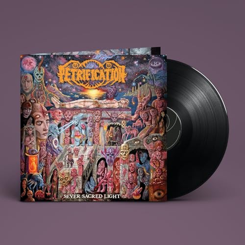 Petrification vinyl record with detailed, colorful, and macabre album artwork.