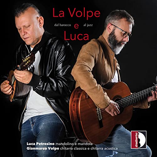 Two musicians with guitars, album cover for "La Volpe E Luca.