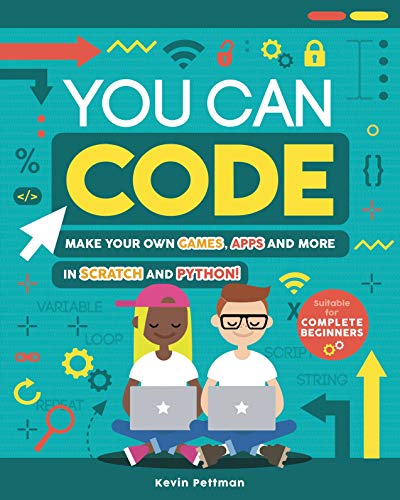 Book cover with kids coding, gears, and text “You Can Code.”