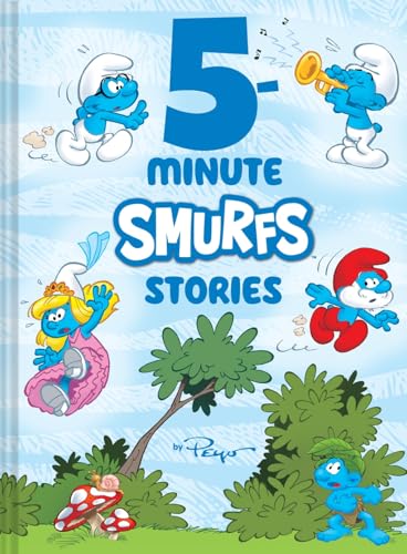 Book cover featuring Smurf characters and colorful illustrations.